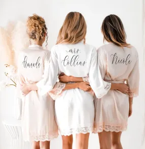 Personalised Print Luxe Bridal Bridesmaid Robe