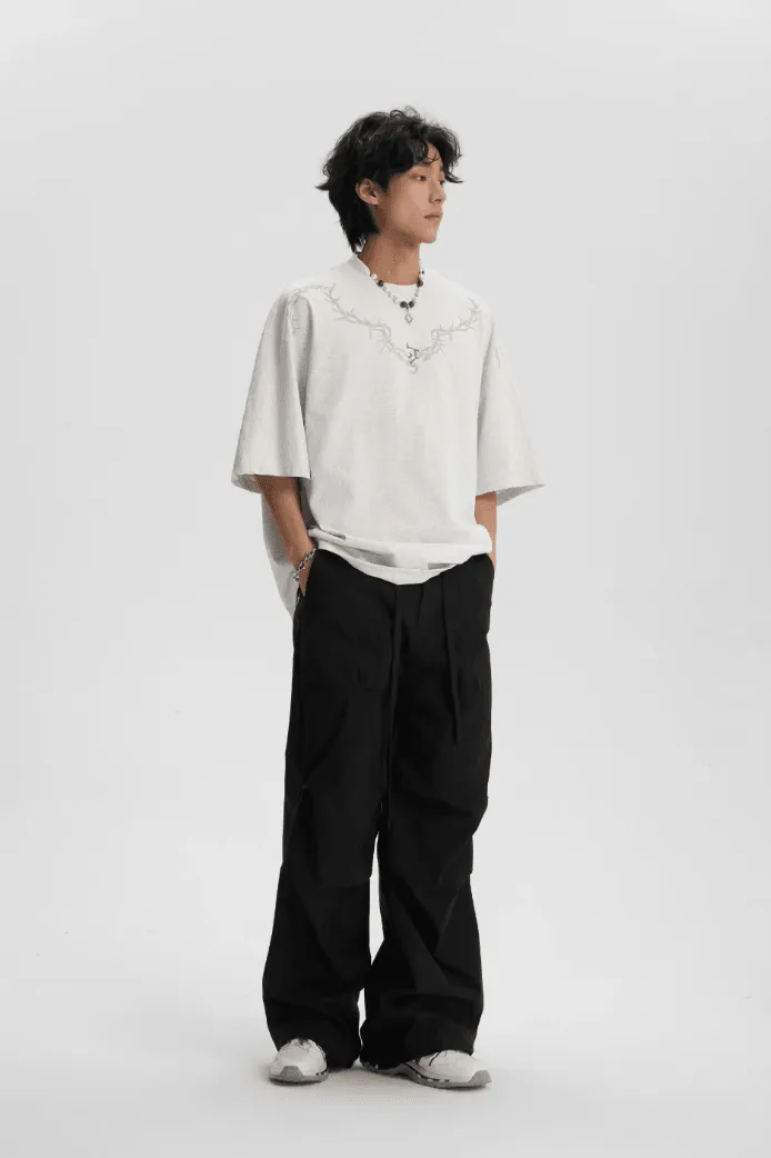 Pleated Tactical Drawstring Pants