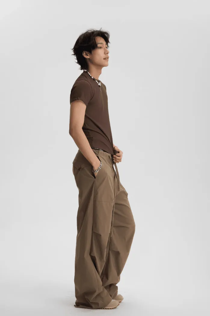 Pleated Tactical Drawstring Pants