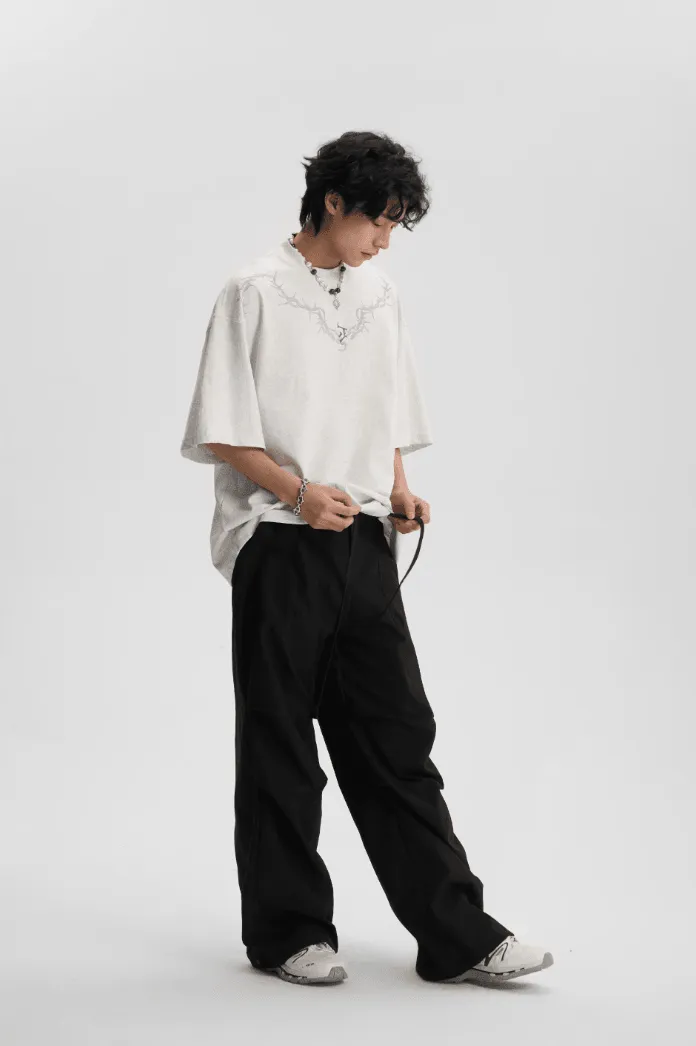 Pleated Tactical Drawstring Pants