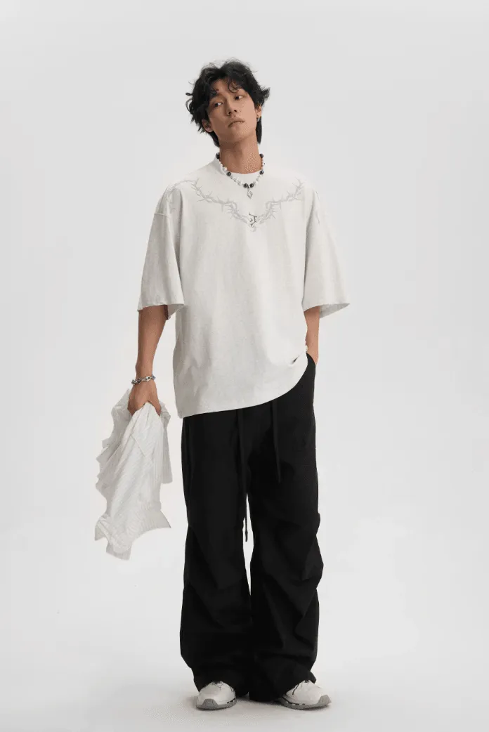 Pleated Tactical Drawstring Pants