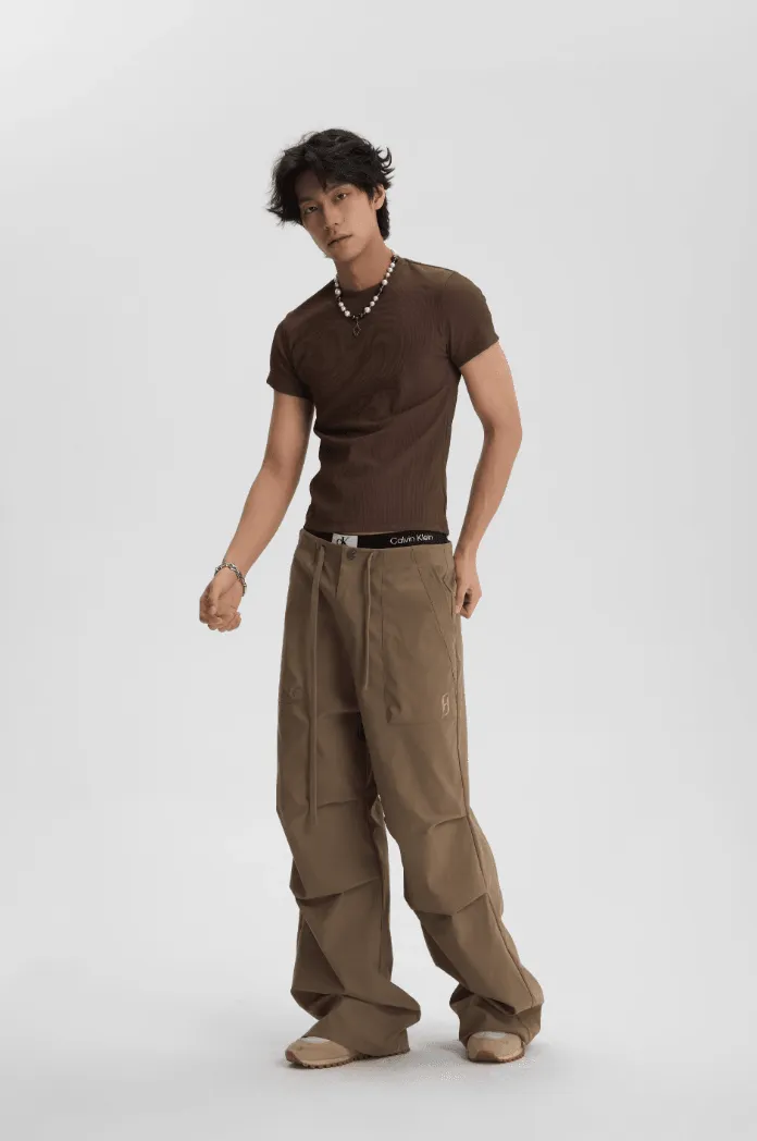 Pleated Tactical Drawstring Pants