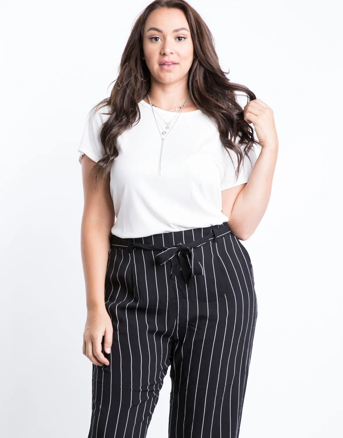 Plus Size Ribbed Side Slit Top