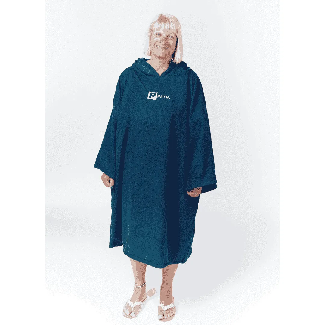 Premium Microfibre Oversized Changing Poncho / Robe - Navy Blue