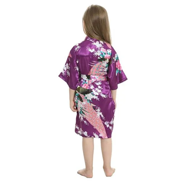 Purple Mommy and Me Robes, Floral, Satin Feel