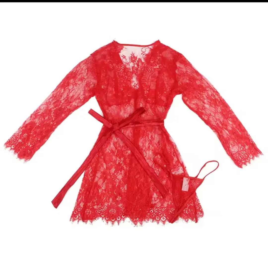 Queen Eyelash Laced Dressing Robe