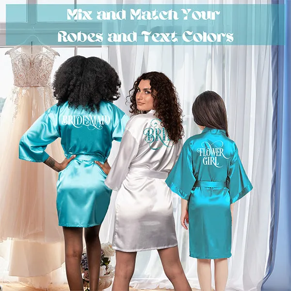 Red Personalized Bridesmaid Robes, Custom Womens & Girls Robes for All Occasions, Bachelorette Party Robes, Quinceanera Robes, Birthday Robes