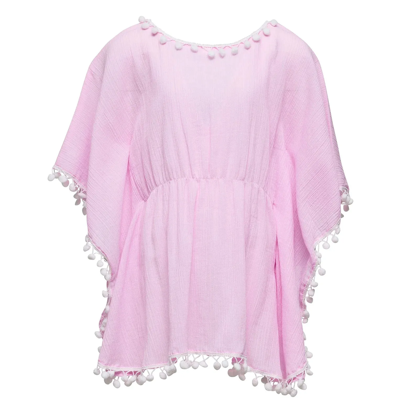 Snapper Rock- Pom Pom Cover-Up (Pink, 4-12)