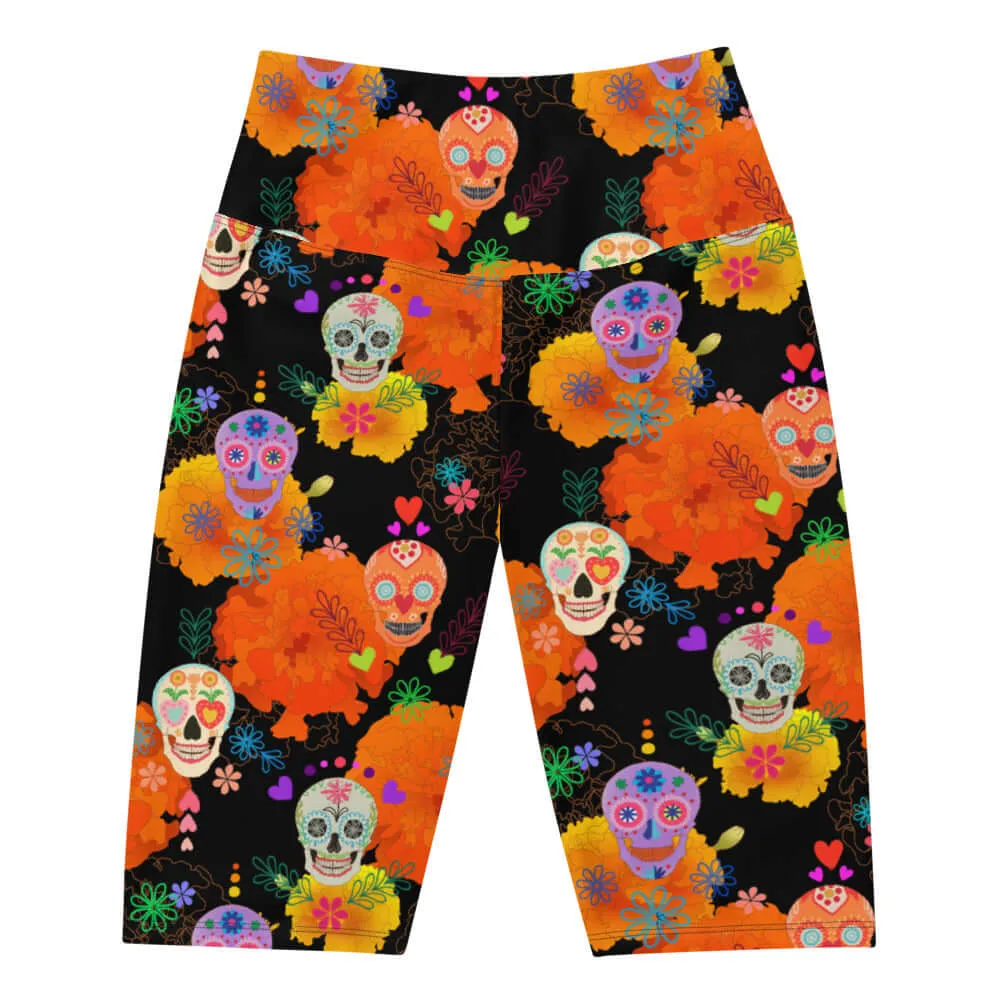 Sugar Skull Biker Shorts