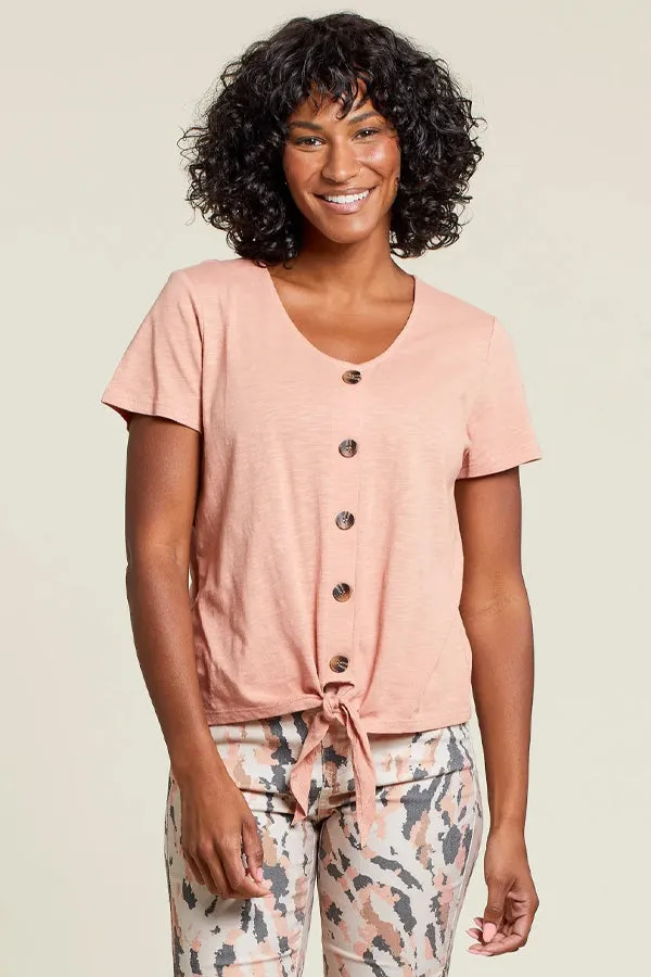 Tribal Button Knot-Hem Top