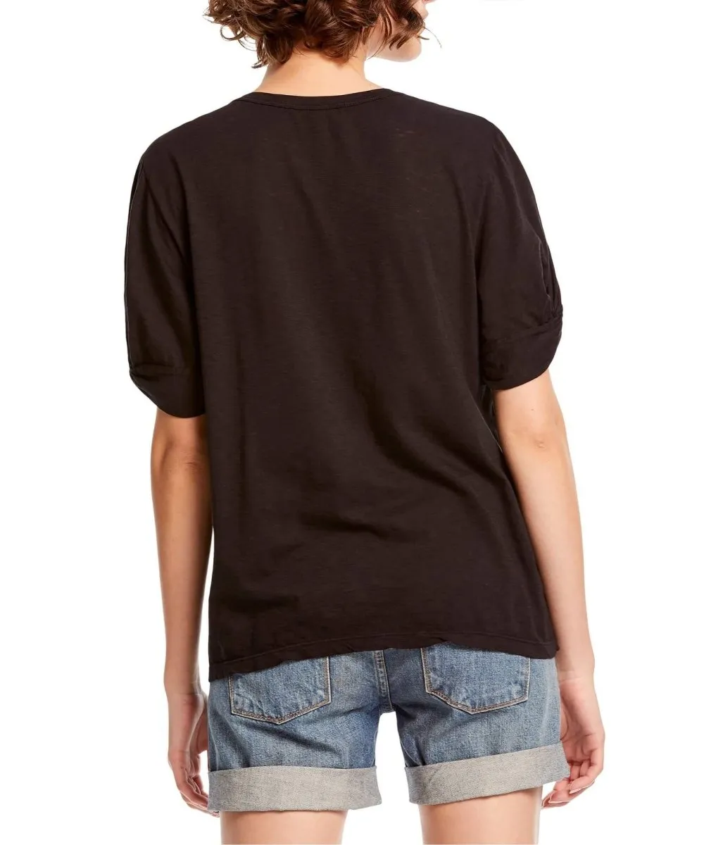 Victoria Knotted Sleeve Tee Black