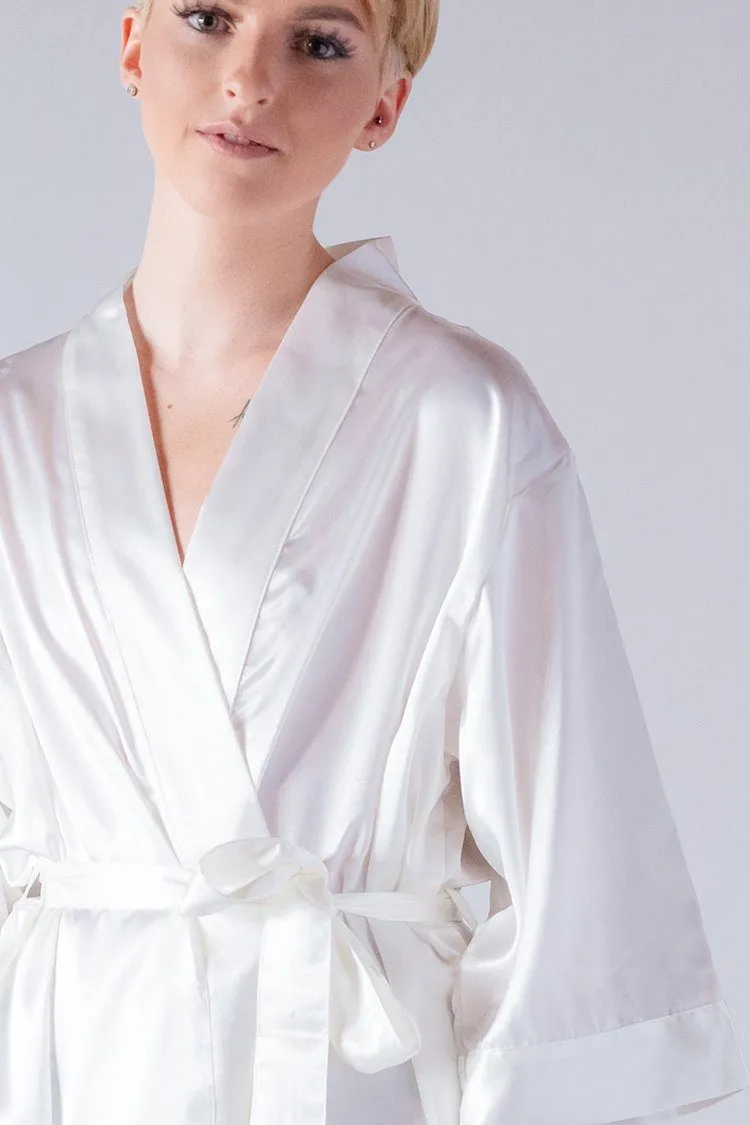 White Satin Bride Robe