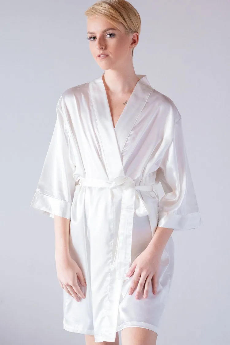 White Satin Bride Robe