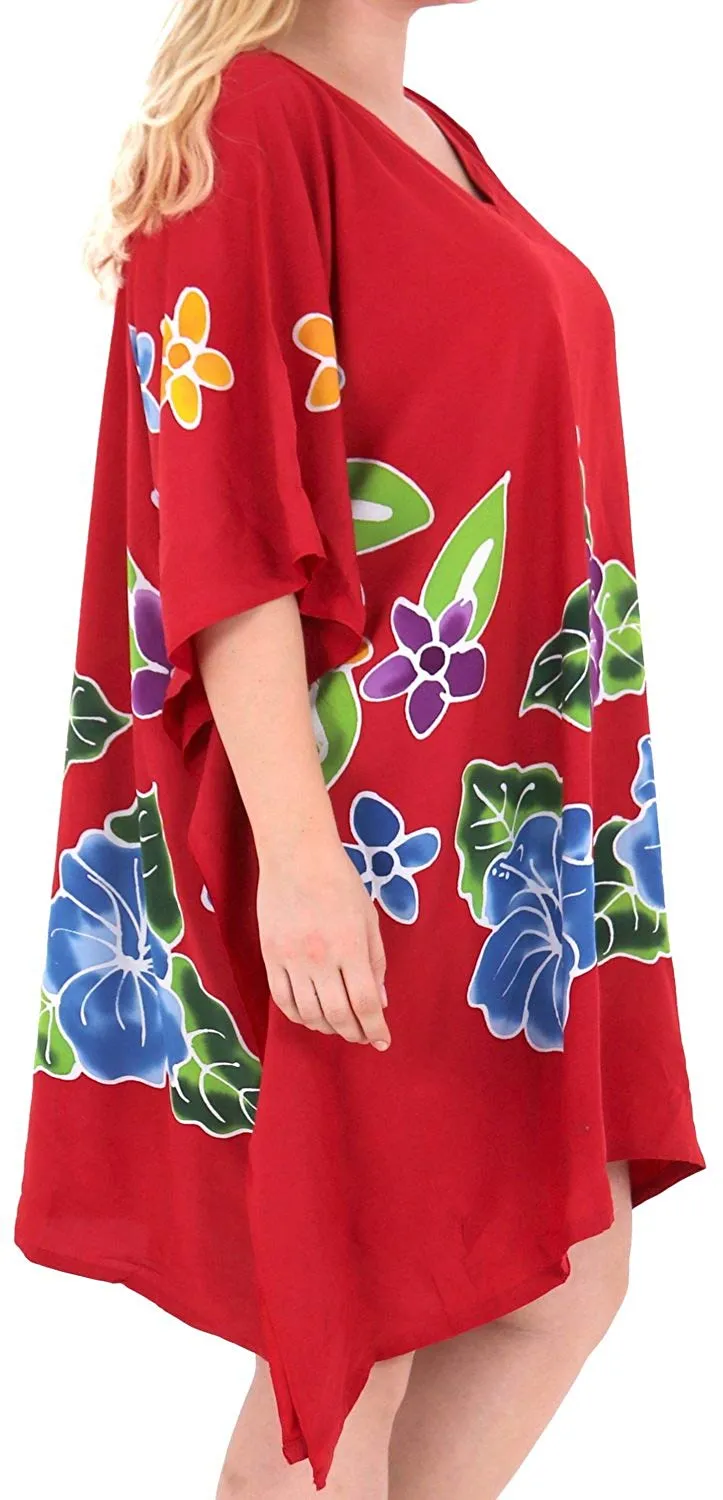 Women's Beachwear Evening Plus Kimono Blouse Loose Casual Cover ups Dresses Red